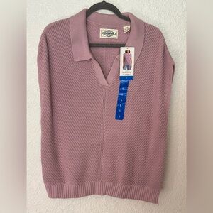 Weatherproof Vintage Women's Cotton Cap Sleeve Sweater size Large - NWT